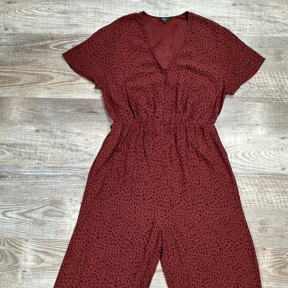 Rails Size Xs V-Neck Cropped Jumpsuit Maroon & Bl… - image 5
